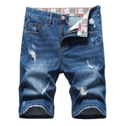 Angelo Ricci™ Ripped Bermuda Fashion Cotton Jeans Shorts