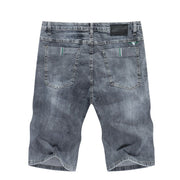 Angelo Ricci™ Grey Stretch Slim Fit Jean Shorts