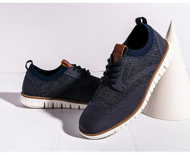 Angelo Ricci™ Breathable Lightweight Brogue Men Casual Shoes