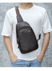 Angelo Ricci™ Trendy Genuine Leather Crossbody Men Bag