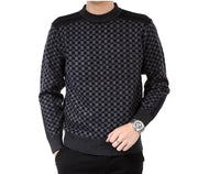 Angelo Ricci™ Autumn Plaid Pattern Knitted Sweater
