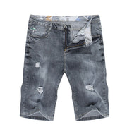 Angelo Ricci™ Grey Stretch Slim Fit Jean Shorts