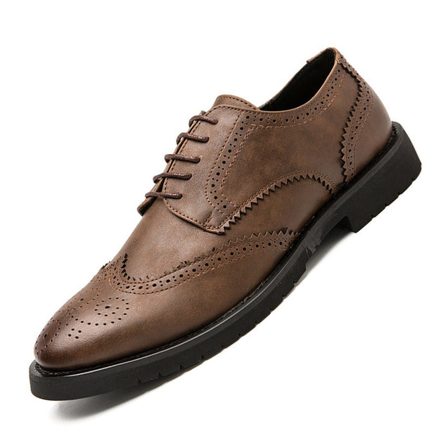 Angelo Ricci™ Men Brogue British Casual Leather Dress Shoes