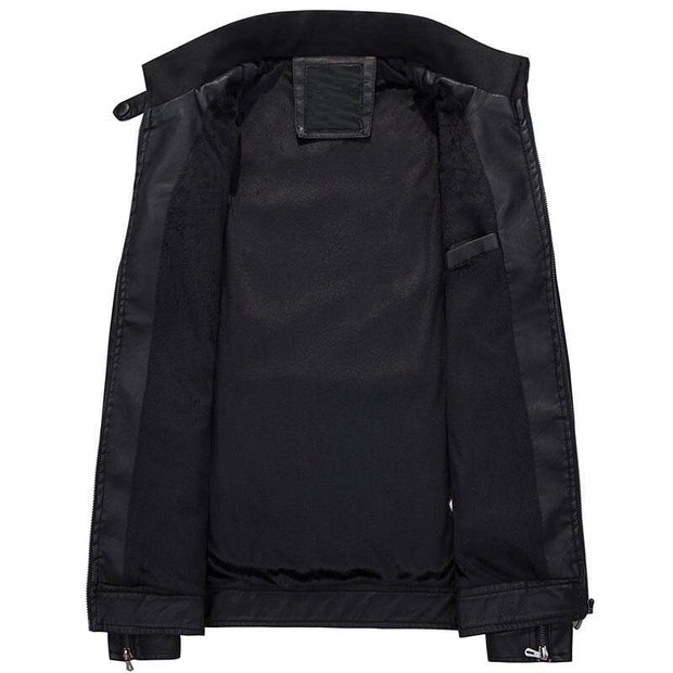 Angelo Ricci™ PU Pocket Zipper Leather Jacket