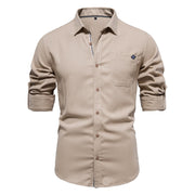 Angelo Ricci™ Designer Cotton Twill Button-Up Shirt