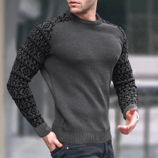 Angelo Ricci™ Slim Style Pattern Knit Sweater