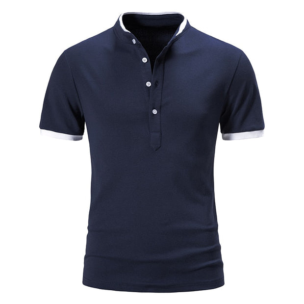 Angelo Ricci™ Cotton Short Sleeve Solid Color Polo Shirt