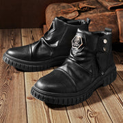 Angelo Ricci™ Vintage High Chelsea Motorcycle Rubber Boots
