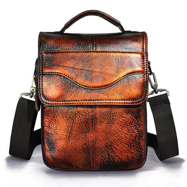 Angelo Ricci™ Casual Design Tablet Size Leather Crossbody Bag