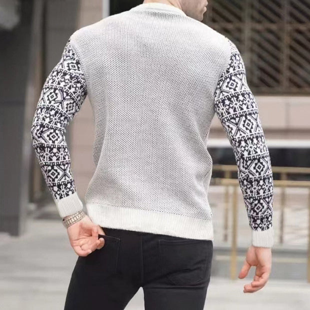 Angelo Ricci™ Slim Style Pattern Knit Sweater