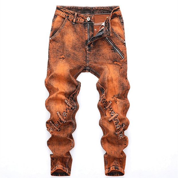 Angelo Ricci™ Mid-Waisted Slacks Hip Hop Jeans