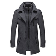 Angelo Ricci™ Business Double Collar Windbreaker Woolen Pea Coat