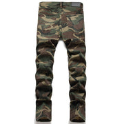 Angelo Ricci™ Camouflage Soldier Ripped Denim Pants