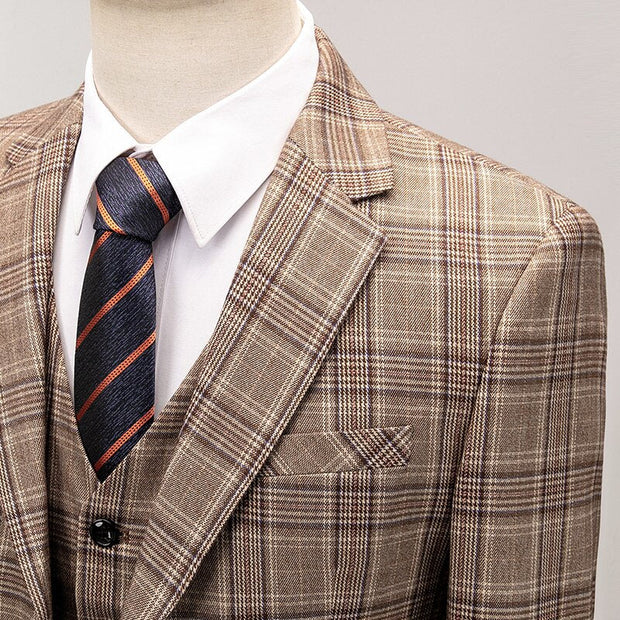 Angelo Ricci™ British Style Plaid Elegant Tailored Suit