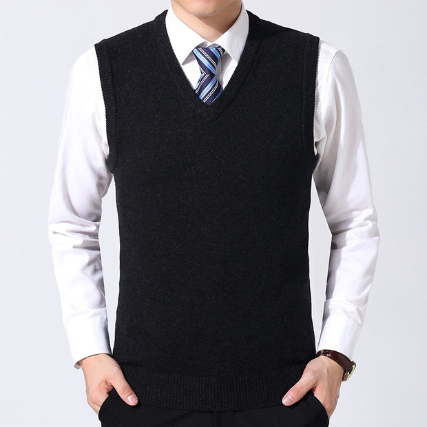 Angelo Ricci™ Brand Knitted Wool Sleeveless Vest Pullover Sweater