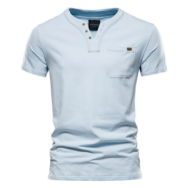 Angelo Ricci™ Summer Cotton V-neck T Shirt