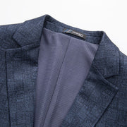 Angelo Ricci™ Boutique Fashion Slim Blue Plaid Casual Business Blazer