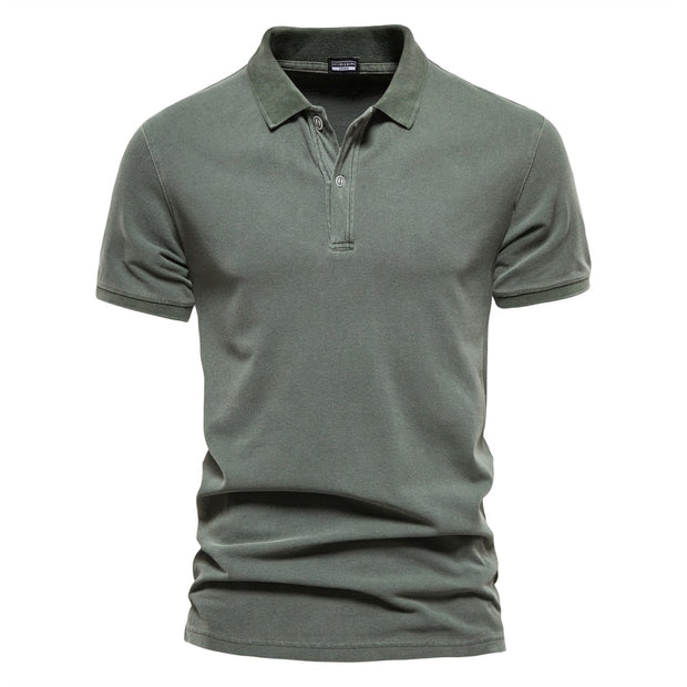 Angelo Ricci™ 100% Cotton Casual Short Sleeve Turndown Polo Shirt