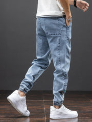 Angelo Ricci™ Men Streetwear Denim Jogger Pants