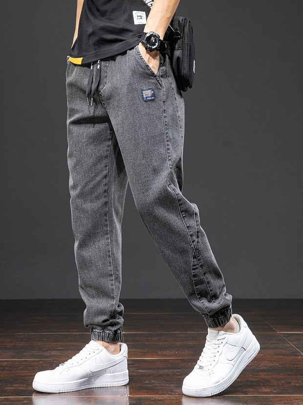 Angelo Ricci™ Men Streetwear Denim Jogger Pants