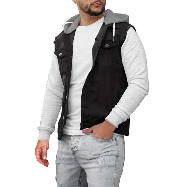 Angelo Ricci™ Hooded Everyday Fashion Streetwear Sleeveless Jacket