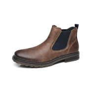 Angelo Ricci™ Handmade Leather Elastic Strap Business Chelsea Boots