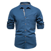 Angelo Ricci™ Designer Cotton Twill Button-Up Shirt