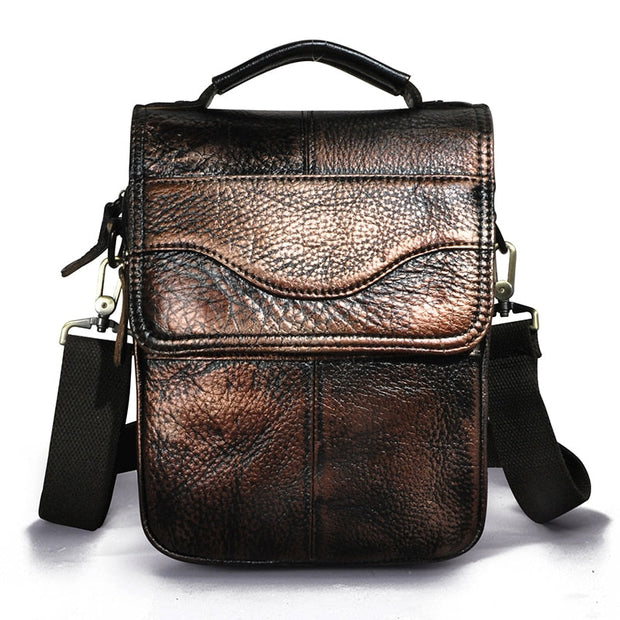 Angelo Ricci™ Casual Design Tablet Size Leather Crossbody Bag