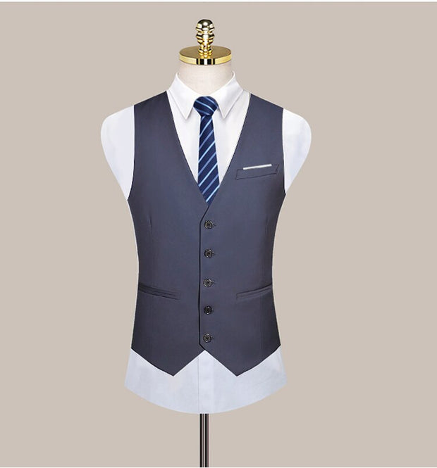 Angelo Ricci™ Formal Solid Color Business Office Suit Vest