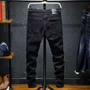 Angelo Ricci™ Black Patchwork Stretch Hip Hop Denim Jean Pants