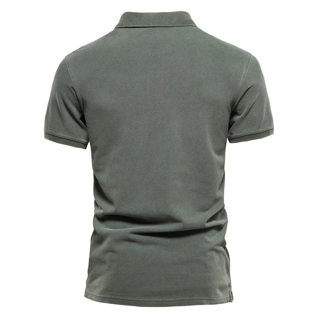 Angelo Ricci™ 100% Cotton Casual Short Sleeve Turndown Polo Shirt
