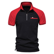 Angelo Ricci™ Men Cotton Front Pocket Business Style Polo Shirt
