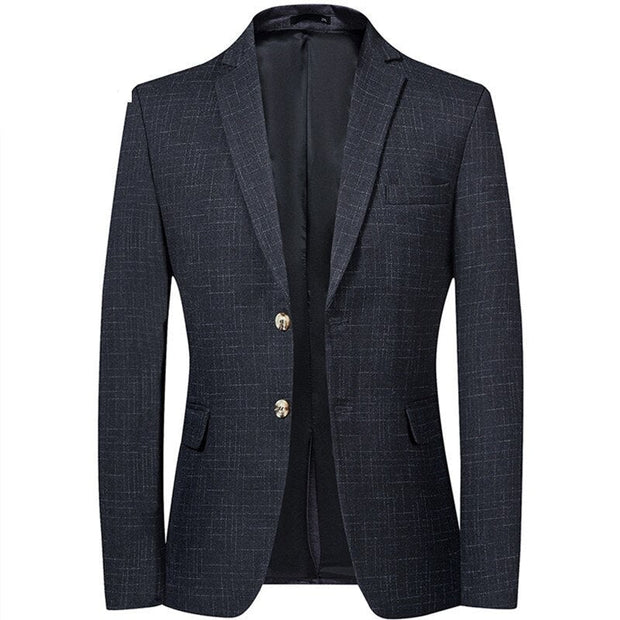 Angelo Ricci™ Single-Breasted Plaid Business Casual Blazer