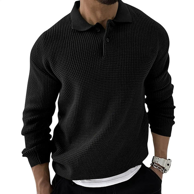Angelo Ricci™ Knitted Lapel Casual Business Men Sweater