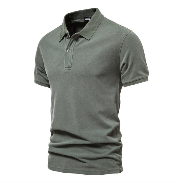 Angelo Ricci™ 100% Cotton Casual Short Sleeve Turndown Polo Shirt