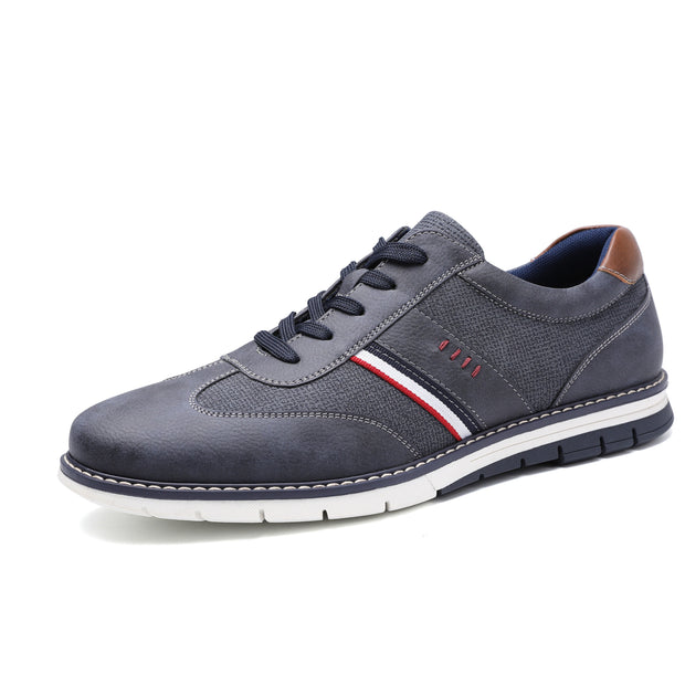 Angelo Ricci™ Designer Leather Casual Lace-Up Sneakers