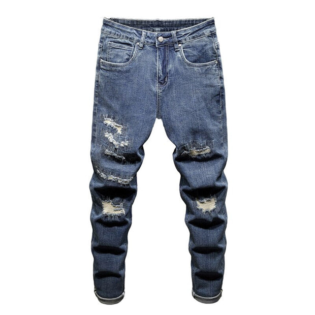 Angelo Ricci™ Distressed Ripped Hip Hop Style Denim Jeans