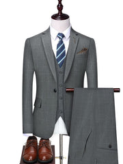 Angelo Ricci™ Classic Plaid High-end Business 3-Pieces Suit