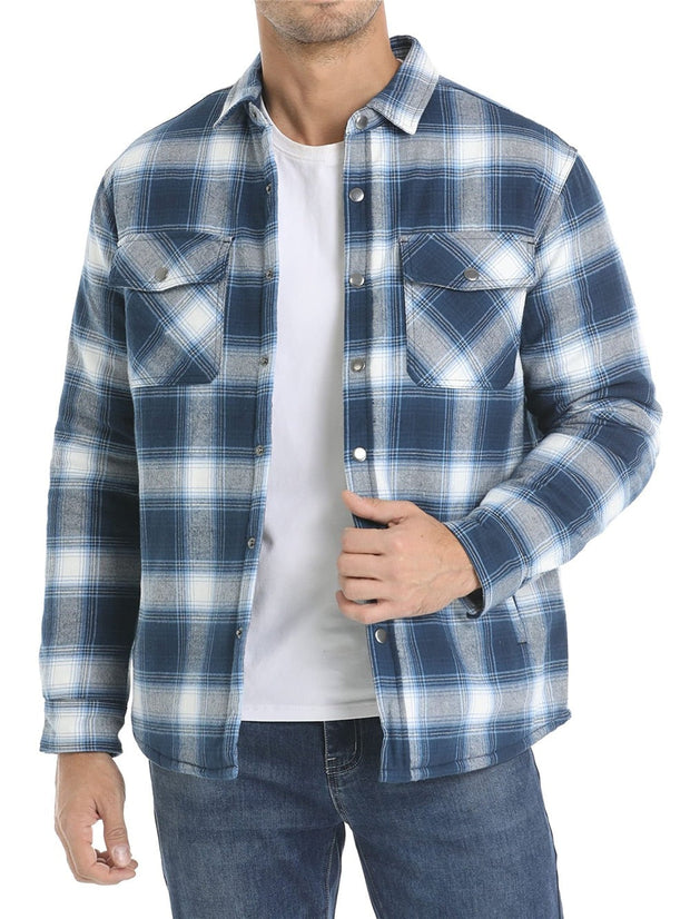 Angelo Ricci™ Autumn Cotton Quilted Lined Flannel Shirt Jacket