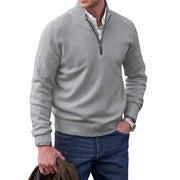 Angelo Ricci™ Cashmere Zipper Turtleneck Warm Sweater