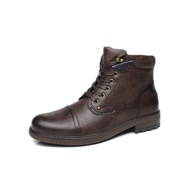 Angelo Ricci™ Designer Office Formal Round-Toe Leather Boots