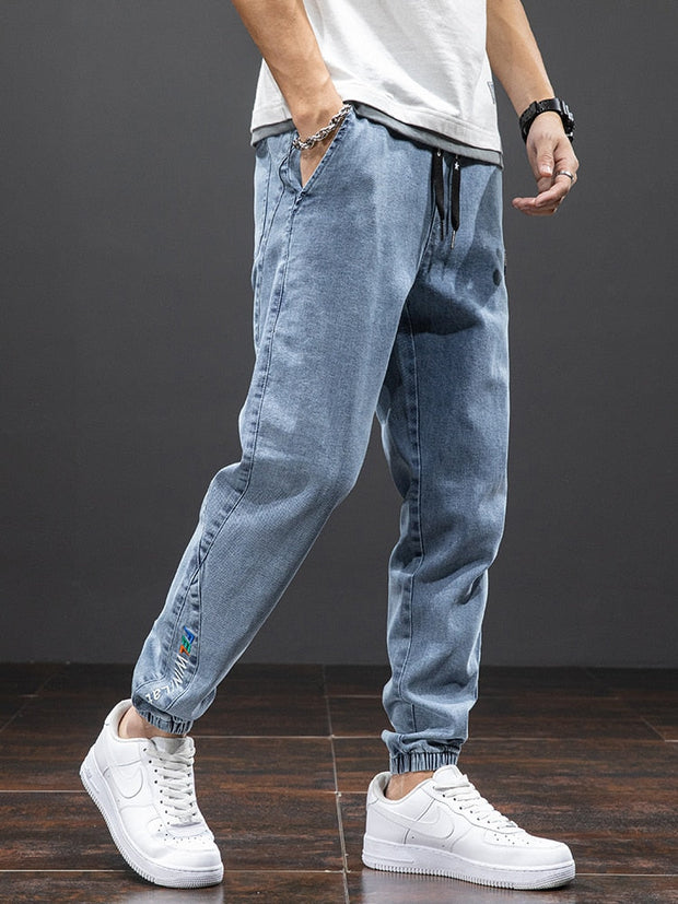 Angelo Ricci™ Men Streetwear Denim Jogger Pants