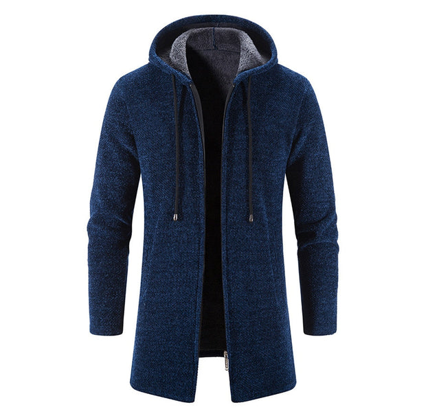 Angelo Ricci™ Warm Knitted Cashmere Hooded Sweater Cardigan