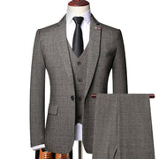 Angelo Ricci™ Gentleman Classic Plaid Formal Business Slim 3-Piece Suit