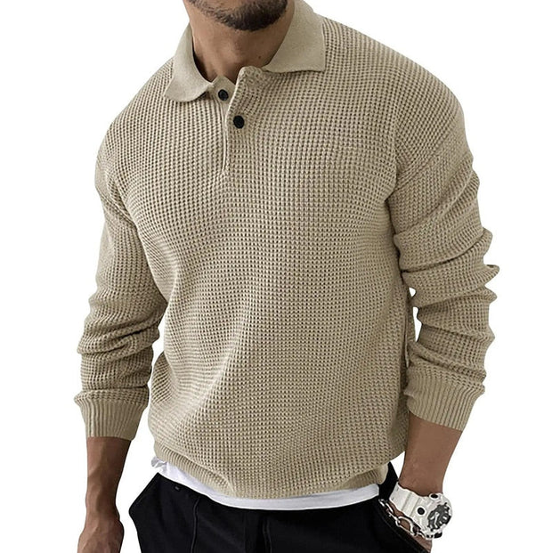 Angelo Ricci™ Knitted Lapel Casual Business Men Sweater