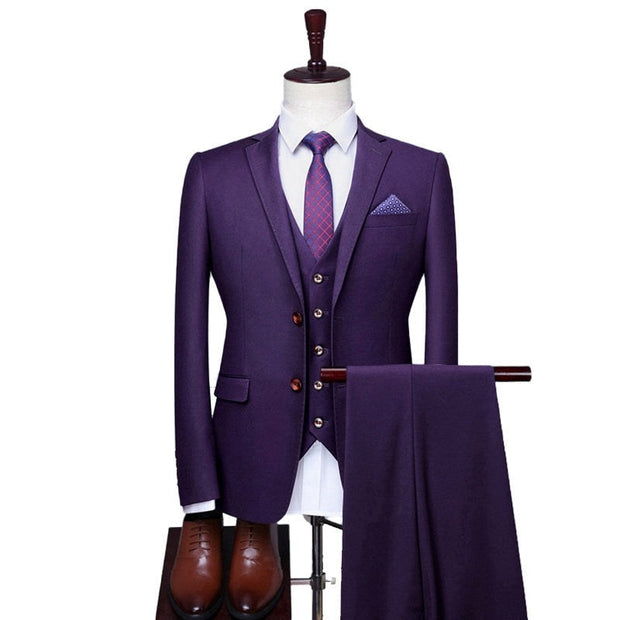 Angelo Ricci™ Single-Breasted Formal Business-Men Office 3Piece Suit