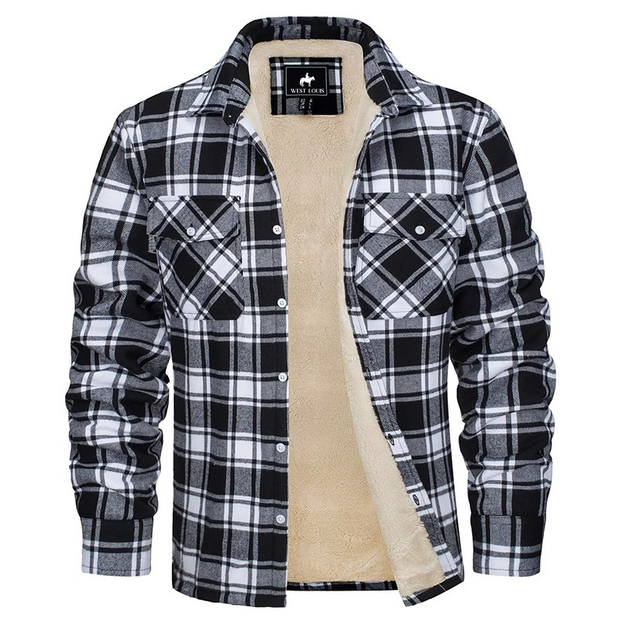 Angelo Ricci™ Fleece Plaid Flannel Sherpa Shirt Jacket