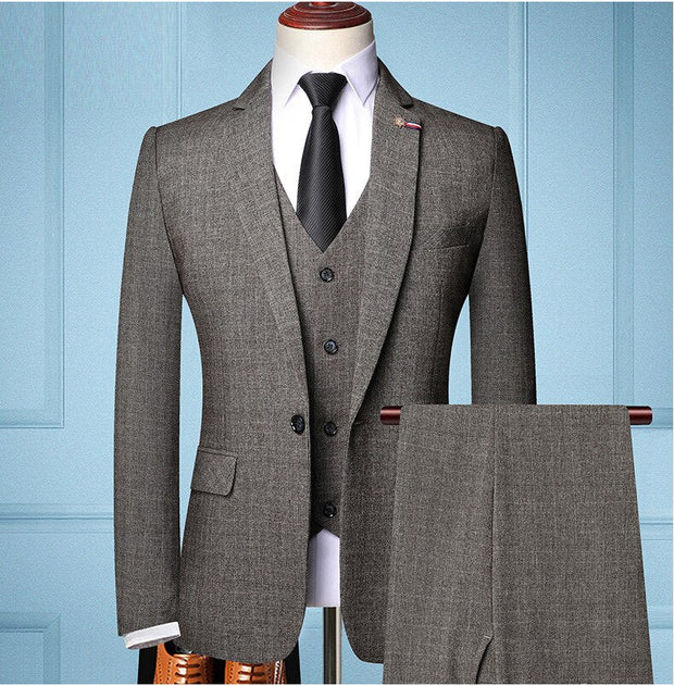 Angelo Ricci™ Gentleman Classic Plaid Formal Business Slim 3-Piece Suit