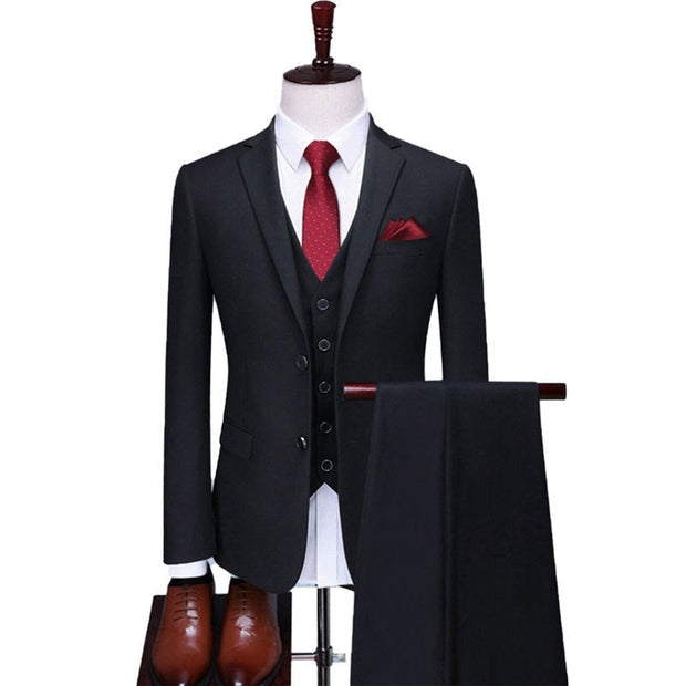 Angelo Ricci™ Single-Breasted Formal Business-Men Office 3Piece Suit