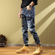 Angelo Ricci™ Fashion Handsome Personality Retro Patchwork Jeans